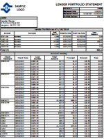 Lender Statement Custom Sold Rate Only